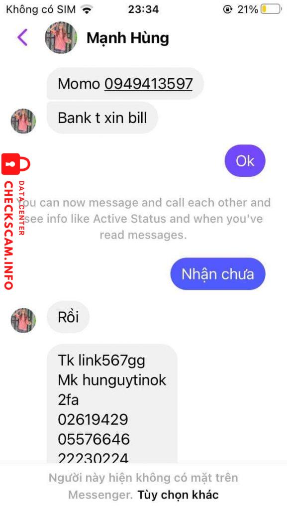 Evidence against Mạnh Hùng