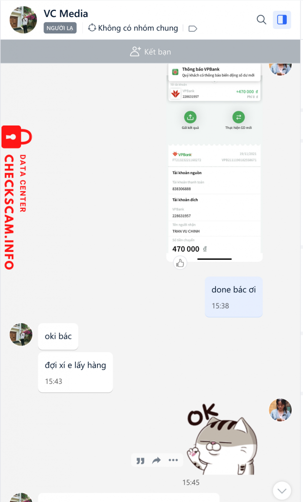 Evidence against Tran Vu Chinh