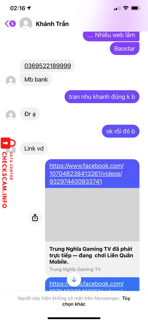 Evidence against Tran Nhu Khanh
