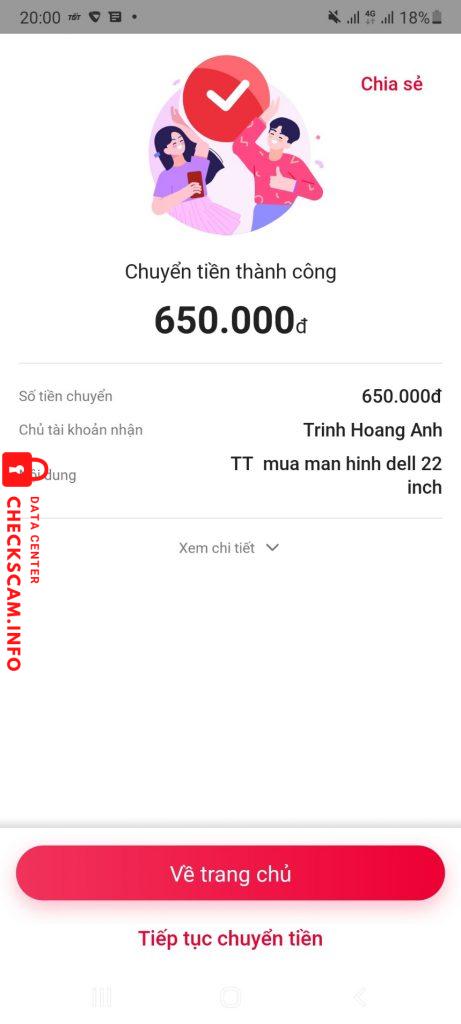 Evidence against Trịnh Hoàng Anh