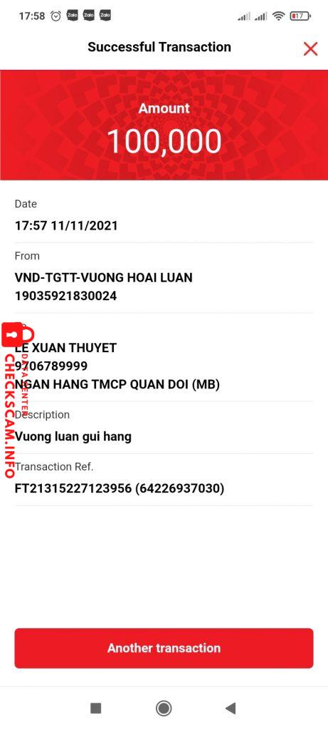 Evidence against Lê Xuân Thuyết