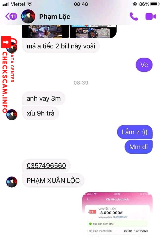 Evidence against Phạm Xuân Lộc