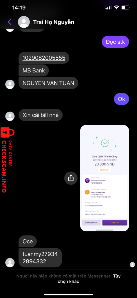 Evidence against Nguyen Van Tuan