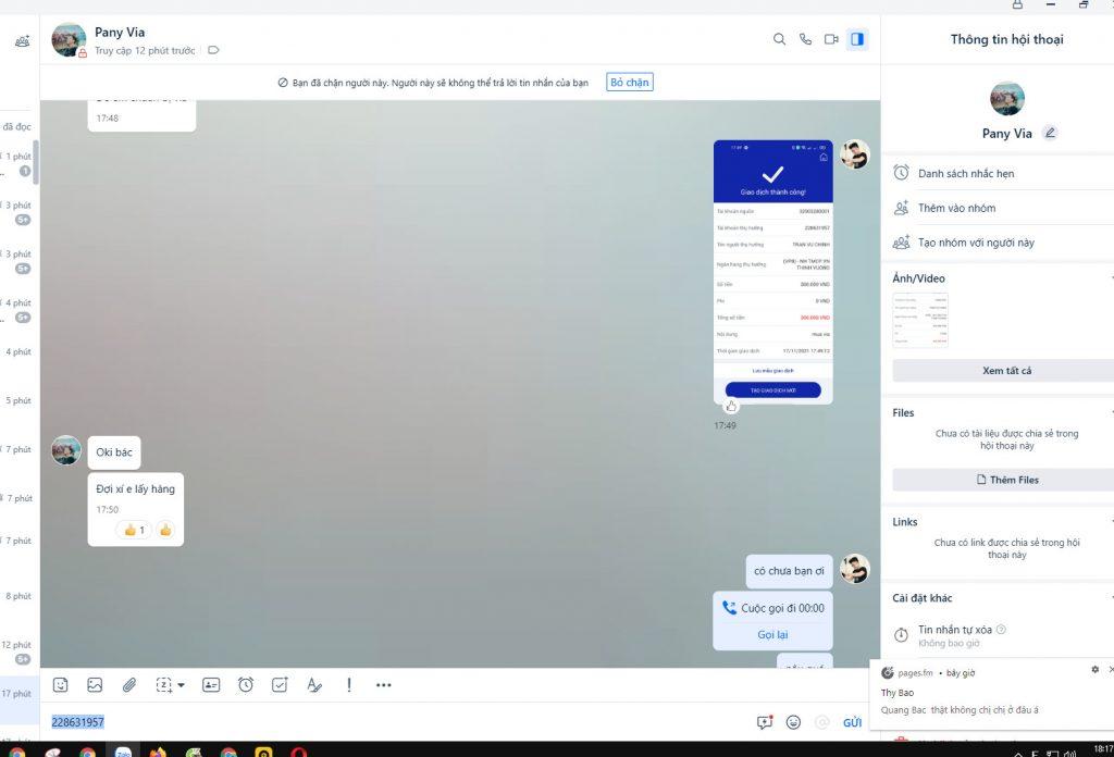 Evidence against Tran Vu Trinh