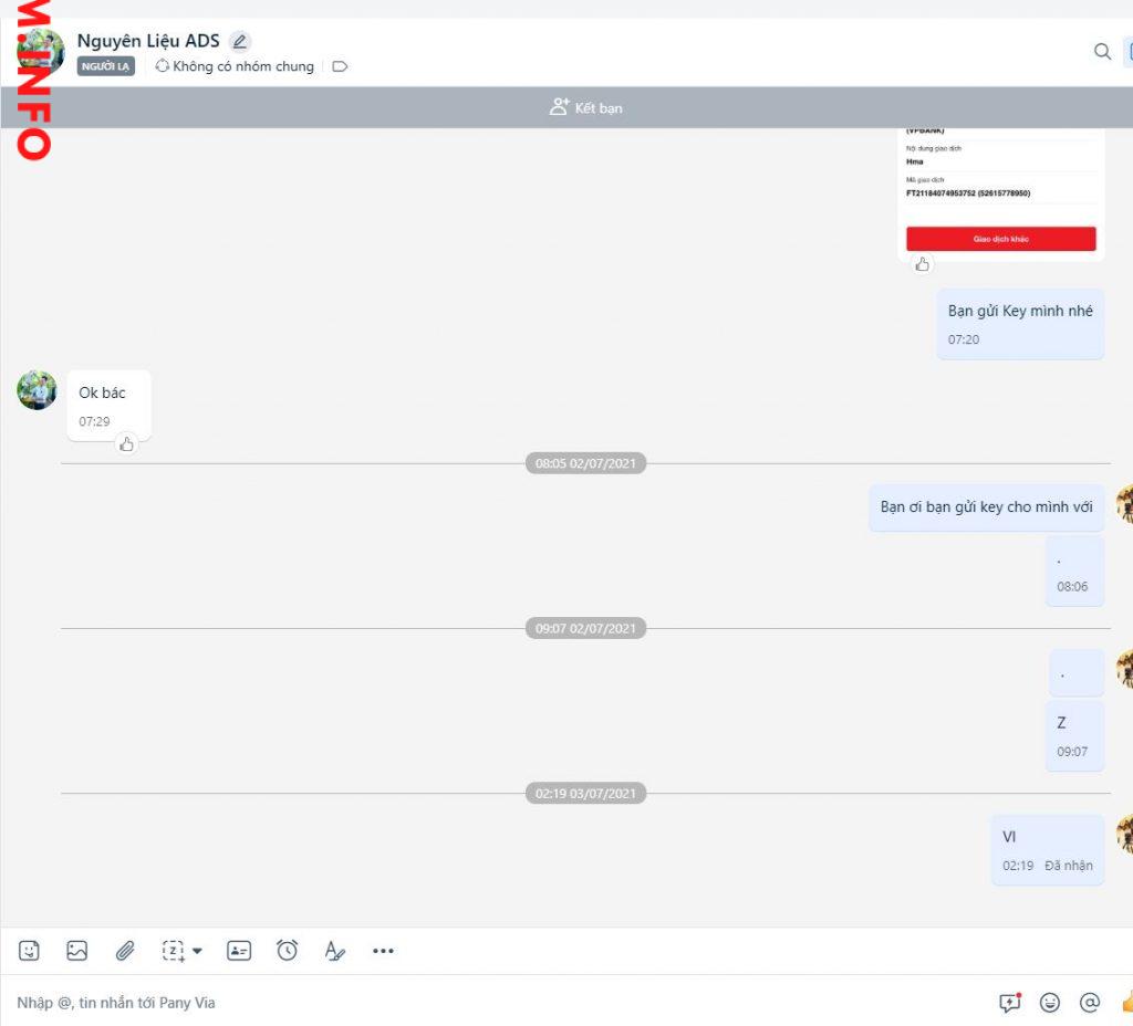 Evidence against Tran Vu Chinh