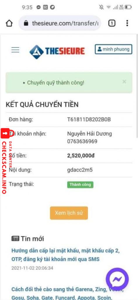 Evidence against Nguyễn Hải Dương