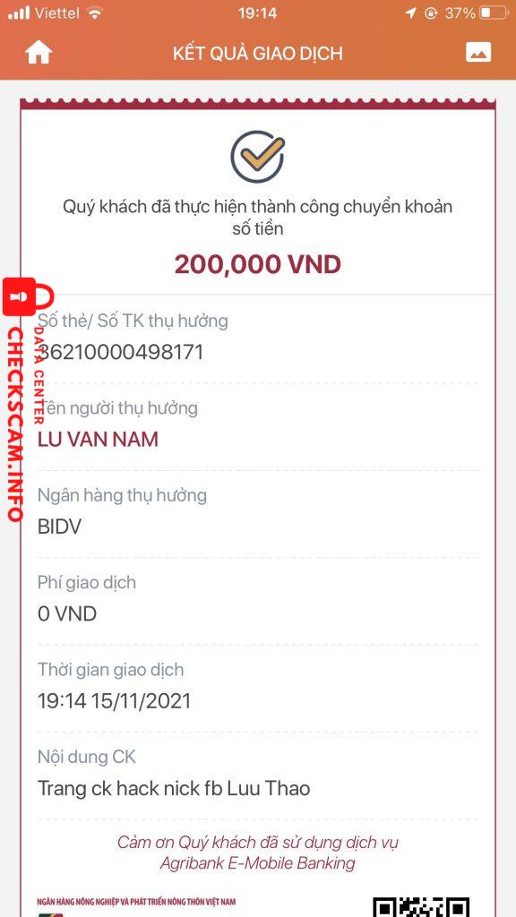 Evidence against Lu Van Nam