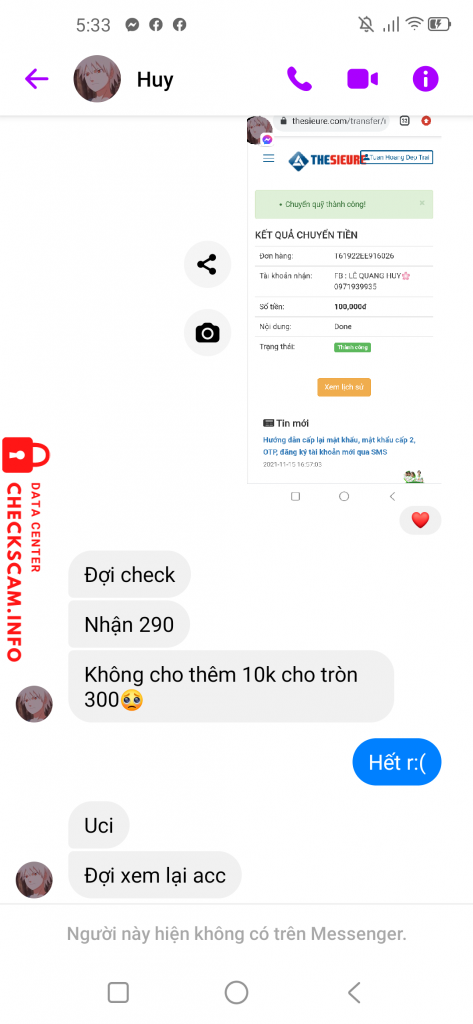 Evidence against Lê Quang Huy