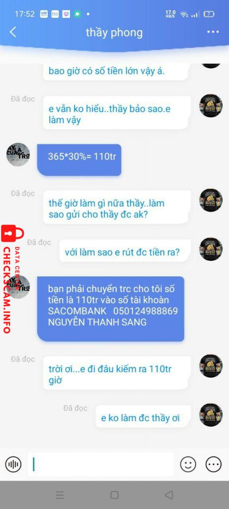 Evidence against Nguyễn Thanh Sang