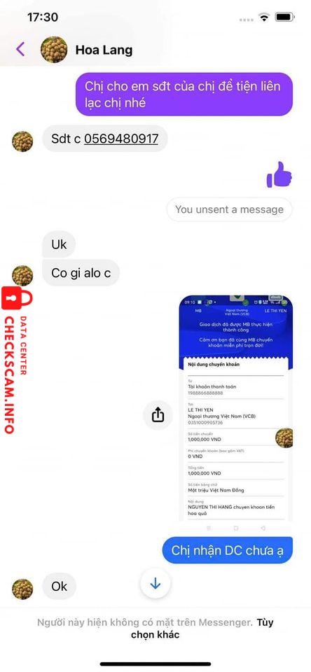 Evidence against Le Thi Yen