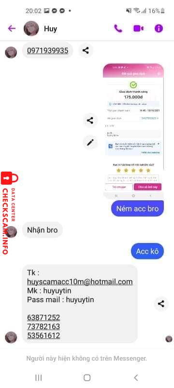 Evidencia contra Lê Quang Huy