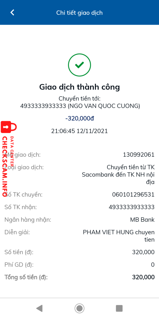 Evidence against Ngô Văn Quốc Cường