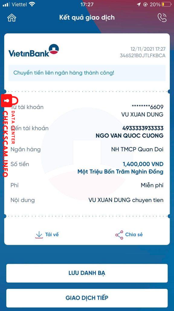 Evidence against Ngo Van Quoc Cuong