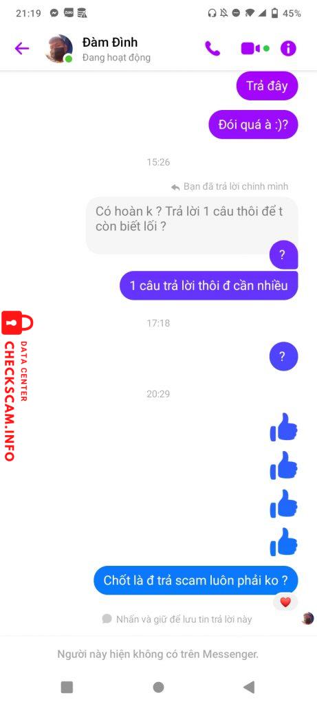 Evidencia contra Dam Dinh Cong anh