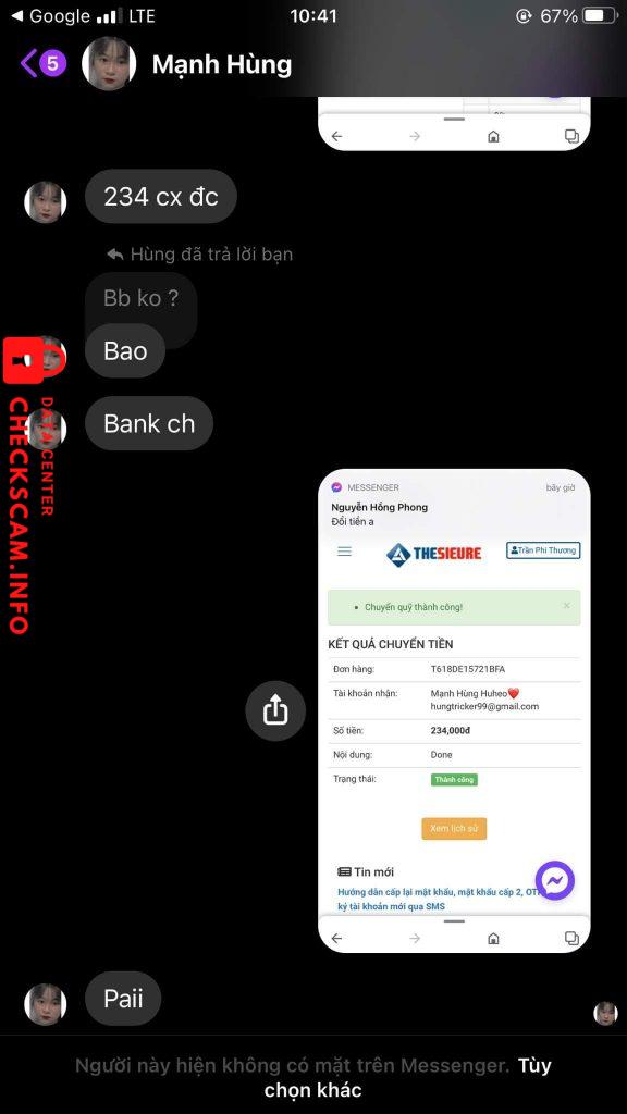 Evidence against Mạnh Hùng