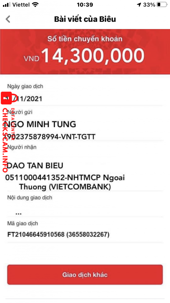 Evidence against Ngo Minh Tung