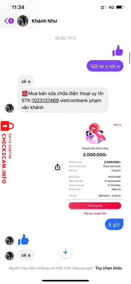 Evidence against Phạm Văn khánh