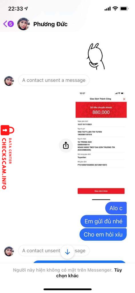 Evidence against Vũ Trọng Đức