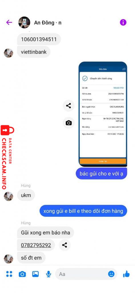 Evidence against Cao Xuan Hung