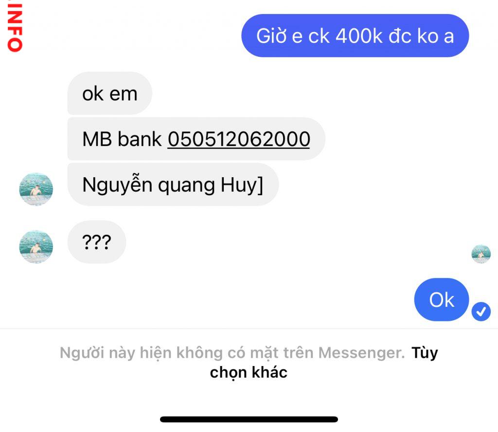 Evidence against Nguyễn Quang Huy