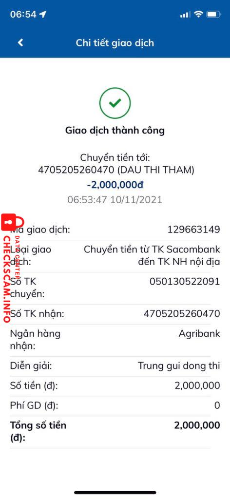 Evidence against Dau Thi Tham