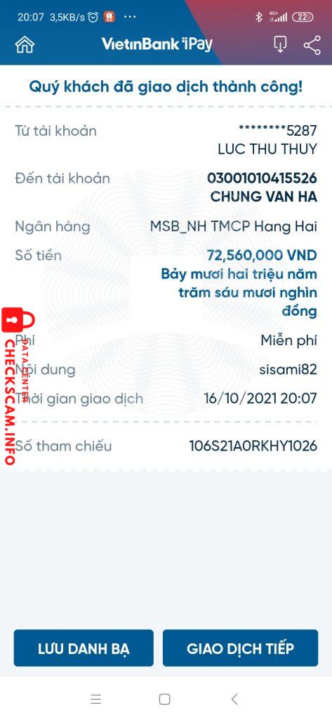 Evidence against Chung Van Ha