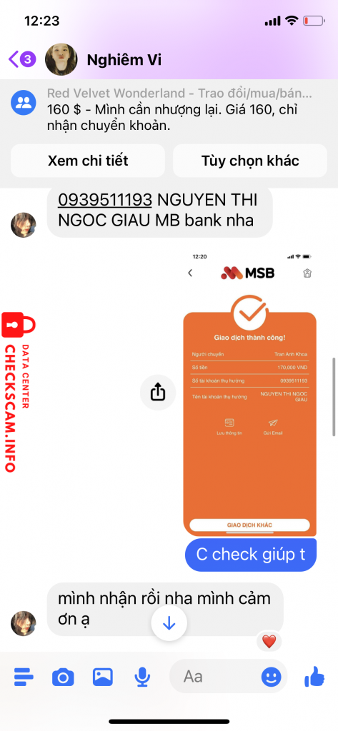 Evidence against Nguyễn Thị Ngọc Giàu