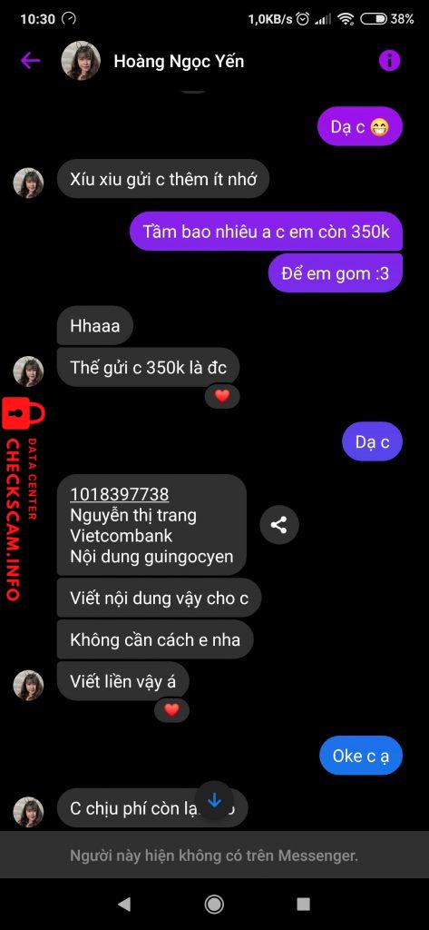 Evidence against Nguyễn Thị Trang