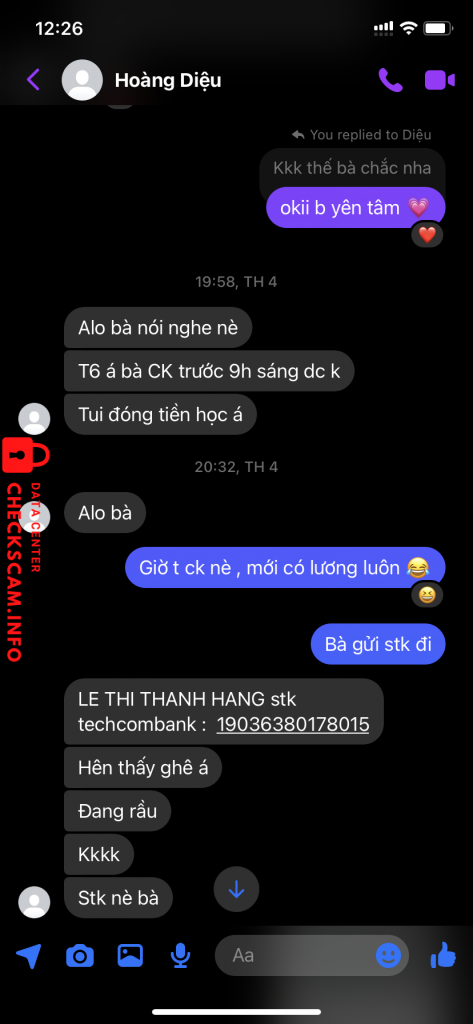 Evidence against Le Thi Thanh Hang