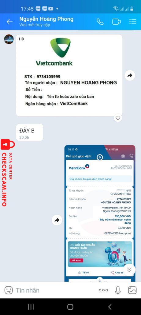 Evidence against NGUYEN HOÀN PHONG