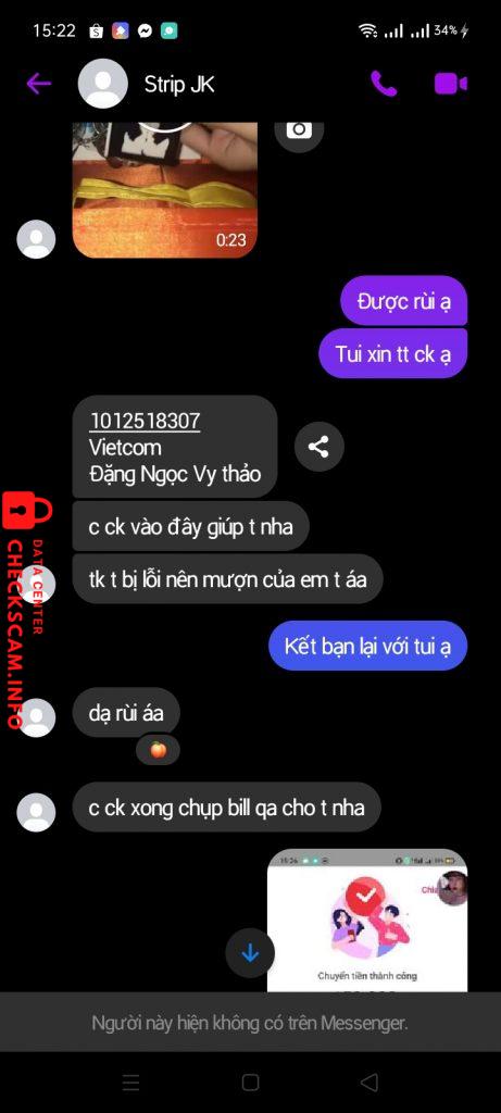 Evidence against Đặng Ngọc Vy Thảo