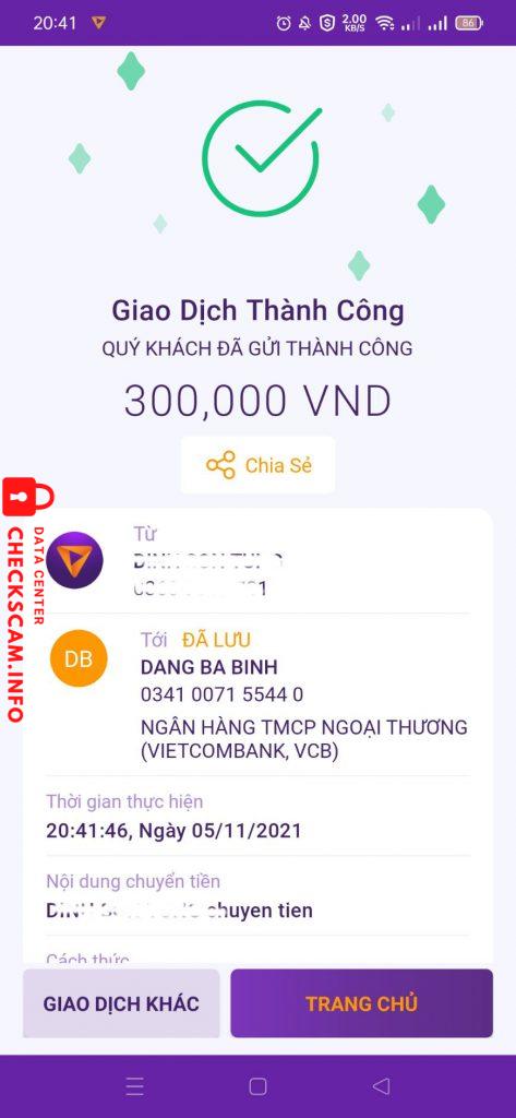 Evidence against Dang Ba Binh