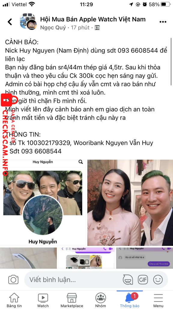 Evidence against Nguyen Van Huy