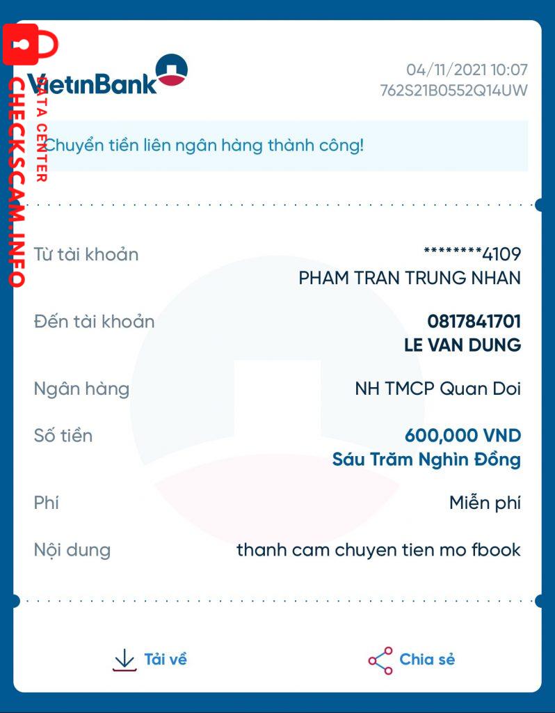 Evidence against Le Van Dung