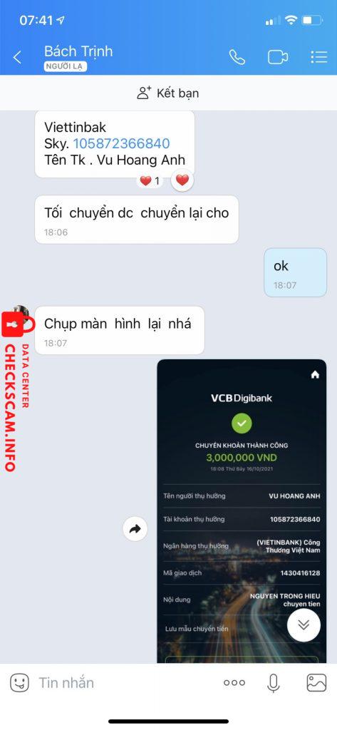 Evidence against Vu Hoang Anh