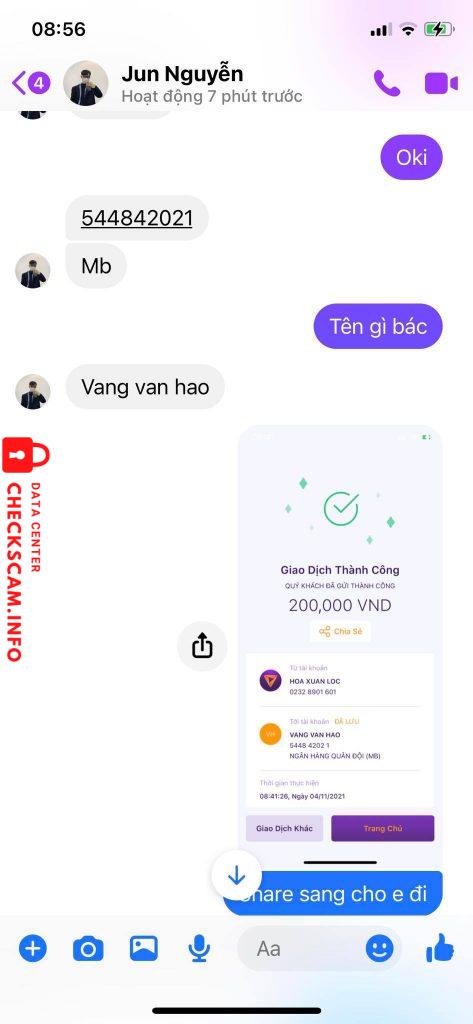 Evidence against Vang Van Hao