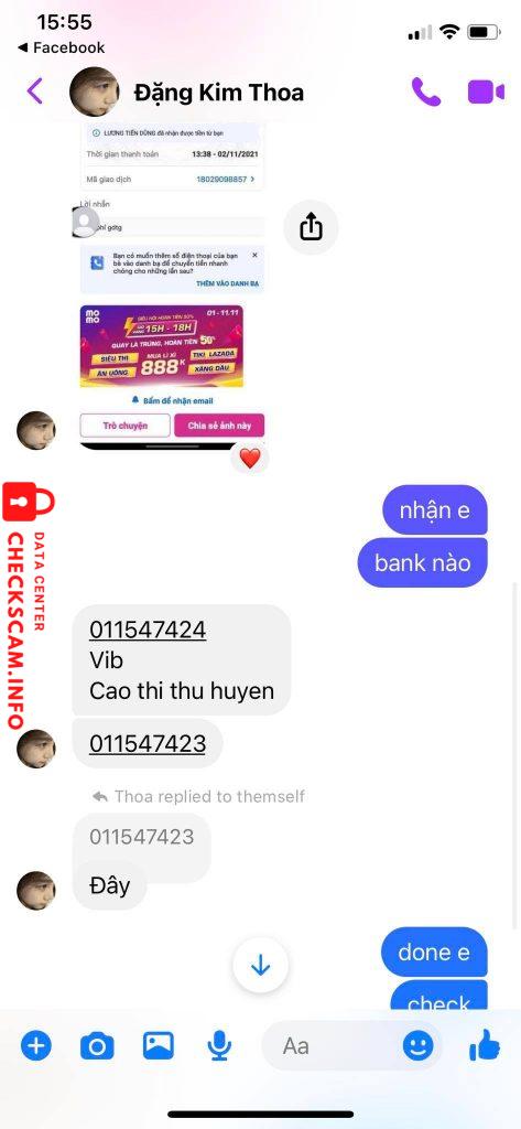Evidence against Cao Thi Thu Huyen