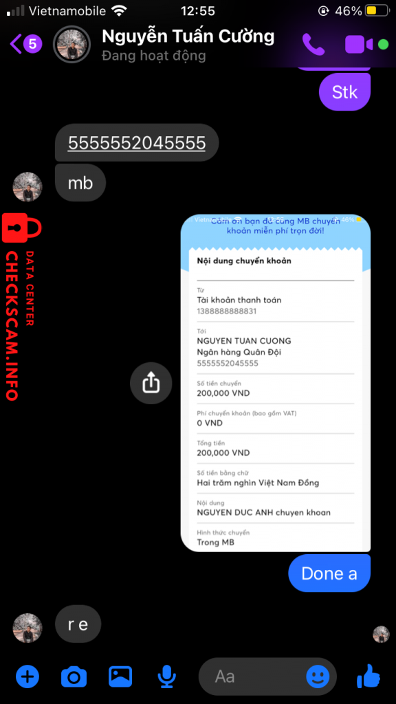 Evidence against Nguyen Tuan Cuong