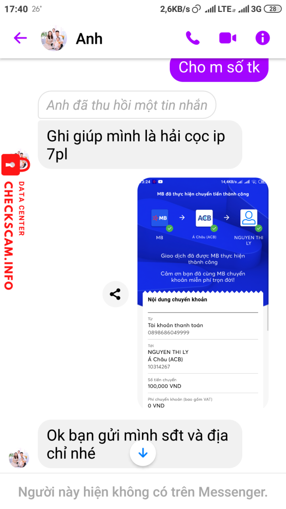 Evidence against Nguyễn Thị Ly