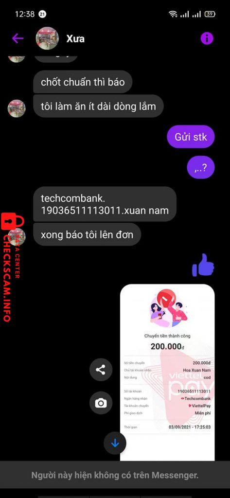 Evidence against Hoa Xuan Nam