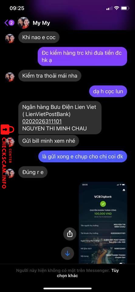 Evidence against Nguyễn Thị Minh Châu