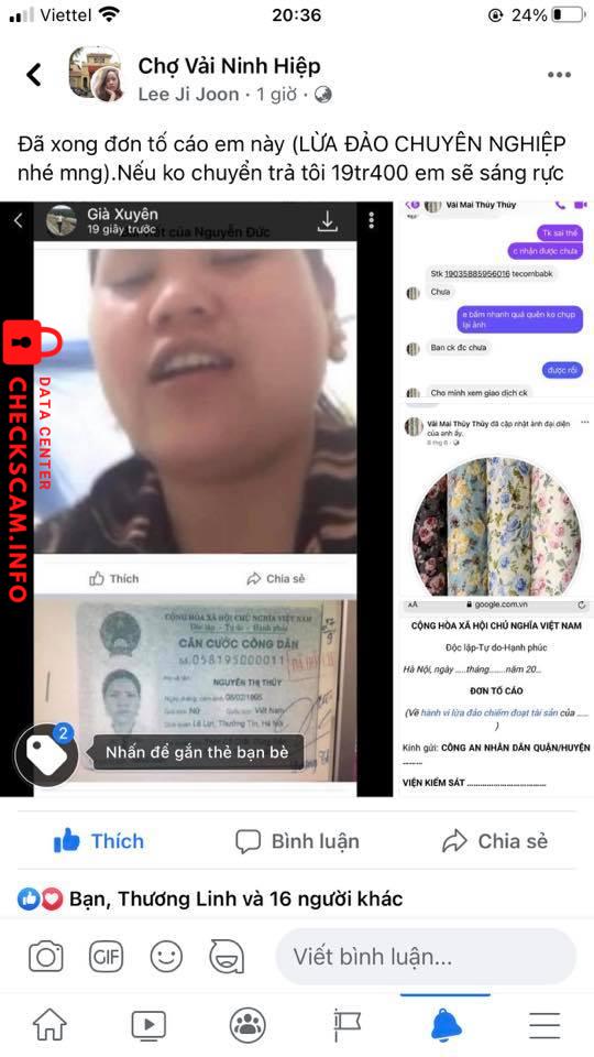 Evidence against Nguyễn Thị Thuý
