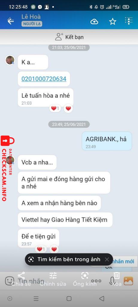 Evidence against Lê Tuấn Hòa