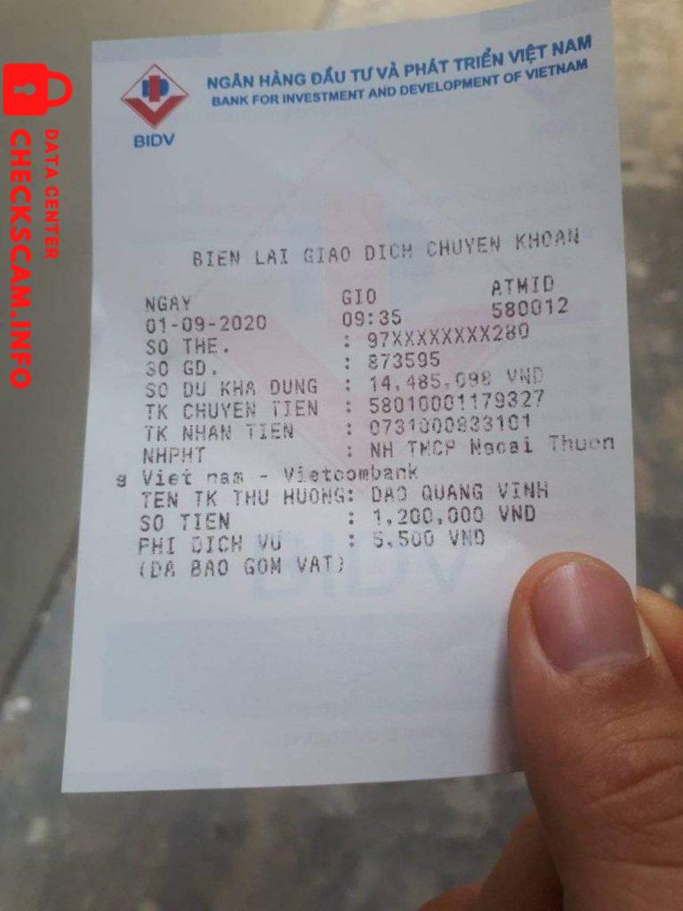 Evidence against Dao Quang Vinh