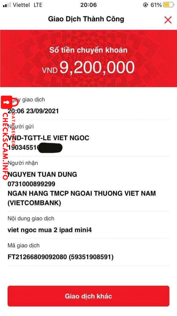 Evidence against Nguyễn Tuấn Dũng