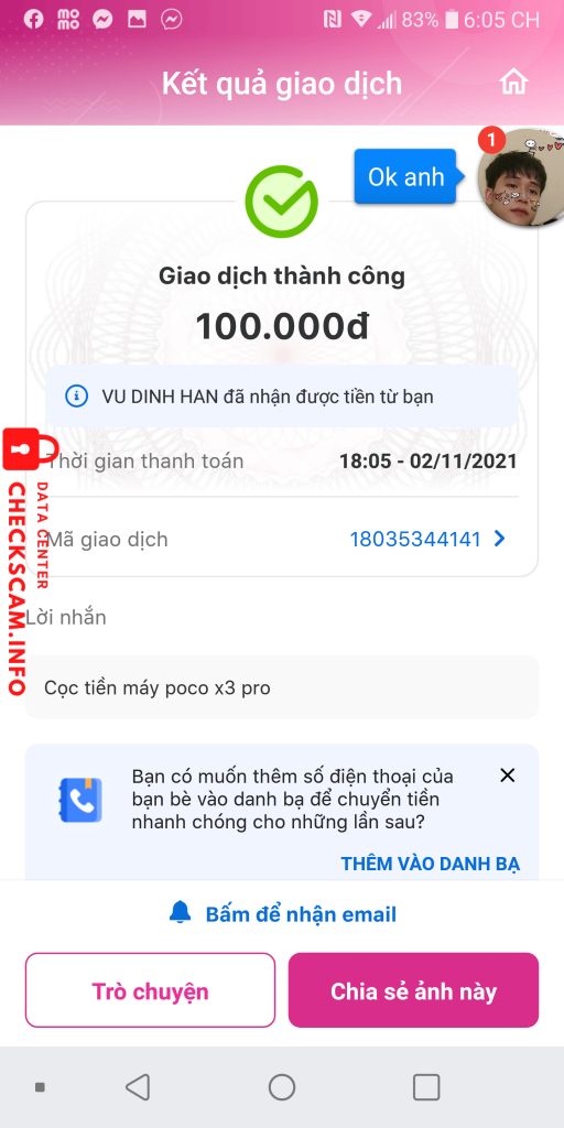 Evidence against Vũ Đình Hân