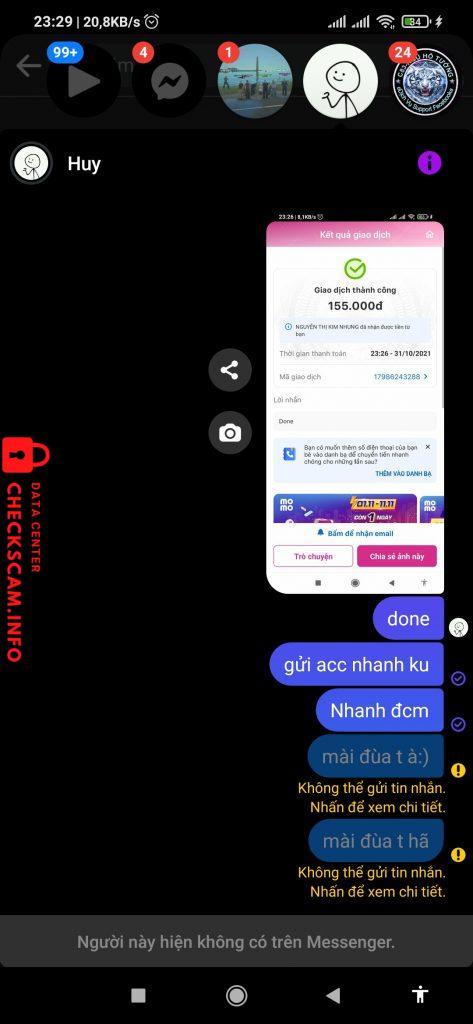 Evidence against Nguyễn Thị Kim Nhung