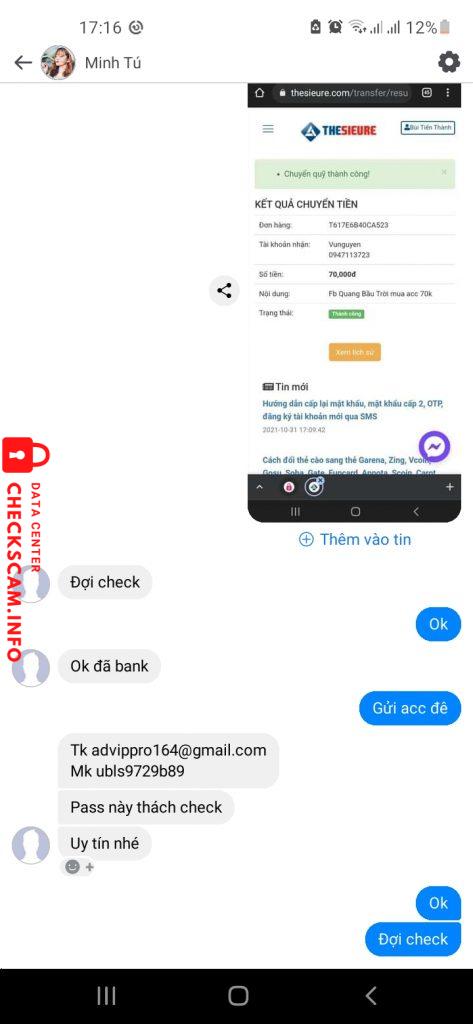 Evidence against Minh Tú