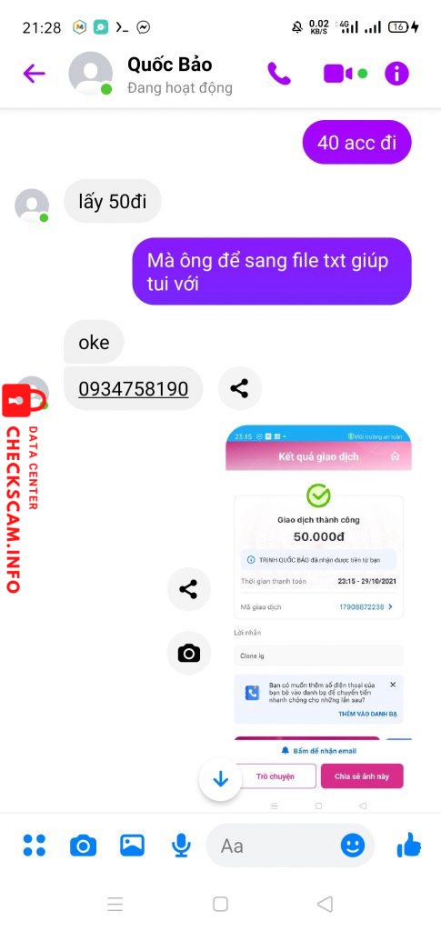 Evidence against Trịnh Quốc Bảo
