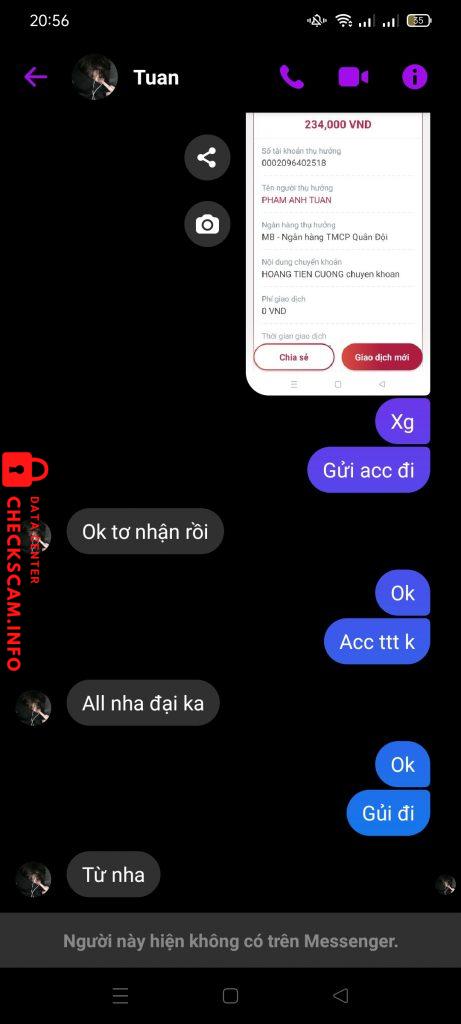 Evidence against Nguyen Anh Tuan
